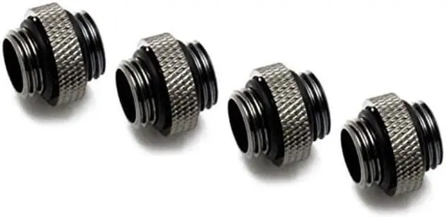 Alt view image 4 of 5 - XSPC G1/4" 5mm Male to Male Fitting, Black Chrome, 4-pack