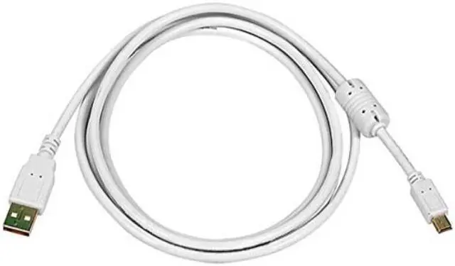 Alt view image 3 of 6 - Monoprice USB 2.0 Cable - 6 Feet - White | USB Type-A to USB Mini-B 2.0 Cable - 5-Pin, 28/24AWG, Gold Plated