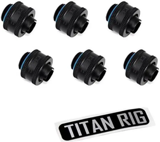 Alt view image 7 of 7 - XSPC G1/4" to 3/8" ID, 1/2" OD Compression Fitting V2 for Soft Tubing, Matte Black, 6-pack