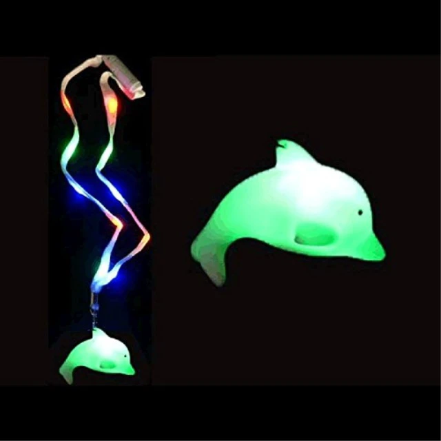 Alt view image 3 of 3 - Blinkee 1251050 LED Dolphin Charm Necklace with Lightup Lanyard