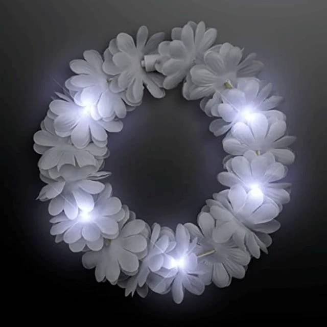 Alt view image 2 of 4 - blinkee light up flashing wedding white flower princess angel halo crown headband by