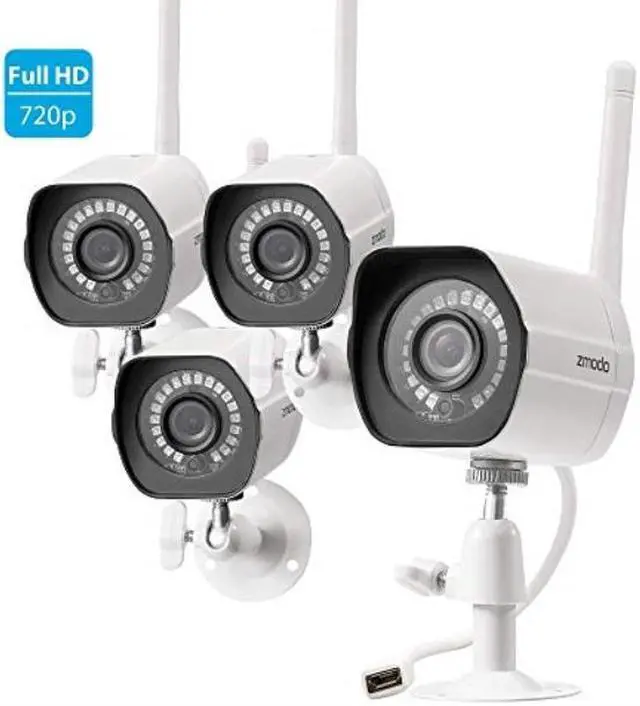 Alt view image 11 of 13 - zmodo wireless security camera system (4 pack) smart hd outdoor wifi ip cameras with night vision - works with alexa