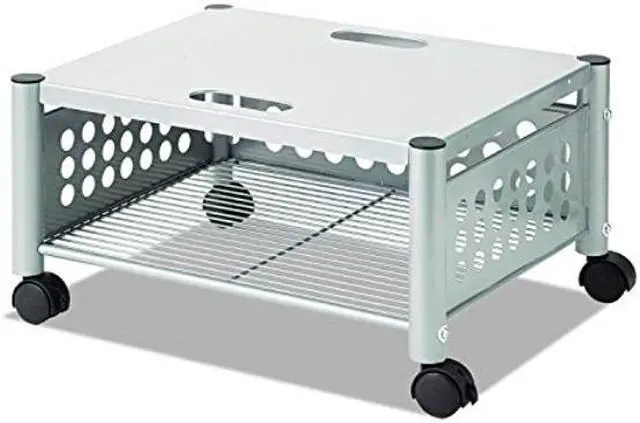Alt view image 6 of 11 - Underdesk Machine Stand, One-Shelf, 21 1/2w X 17 7/8d X 11 1/2h, Matte Gray