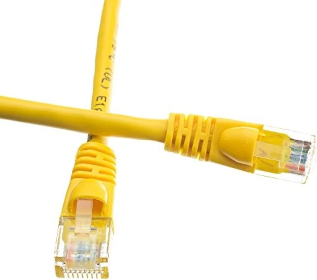 Alt view image 2 of 2 - CableWholesale 10X8-08125 Cat6 Yellow Ethernet Patch Cable Snagless Molded Boot 25 foot