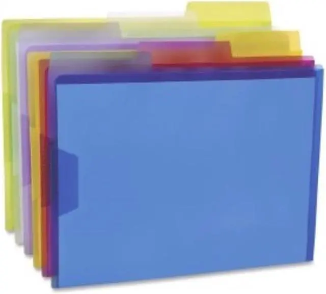 Alt view image 7 of 8 - Pendaflex Poly View Folder 1/3 Cut Tabs Letter 6/PK Assorted 52565