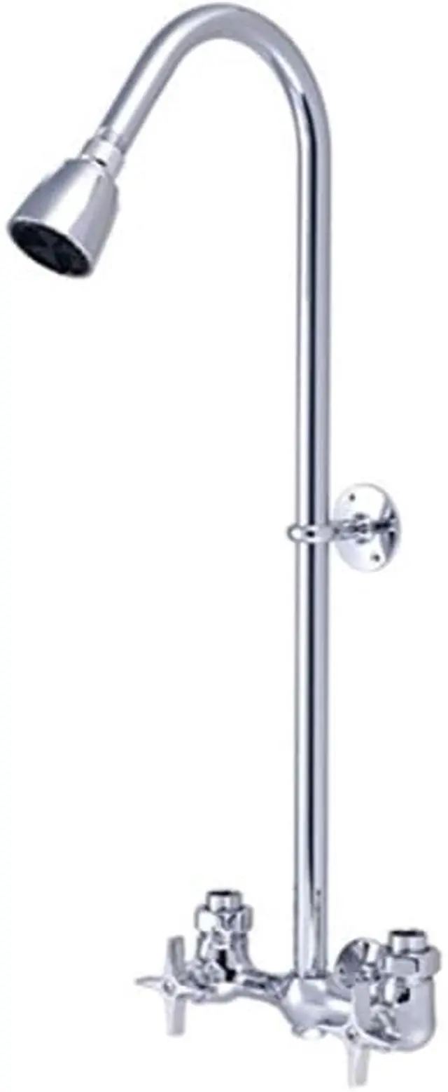 Alt view image 2 of 3 - Exposed Shower Set 6" Centers, Two Handles - Central Brass