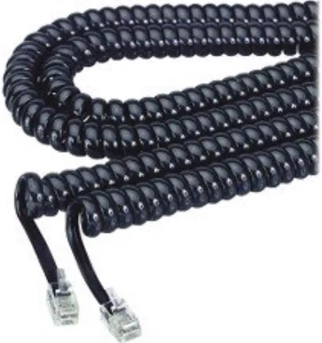 Alt view image 10 of 13 - Softalk Coiled Phone Cord, Plug/Plug, 12 Ft., Black 48102