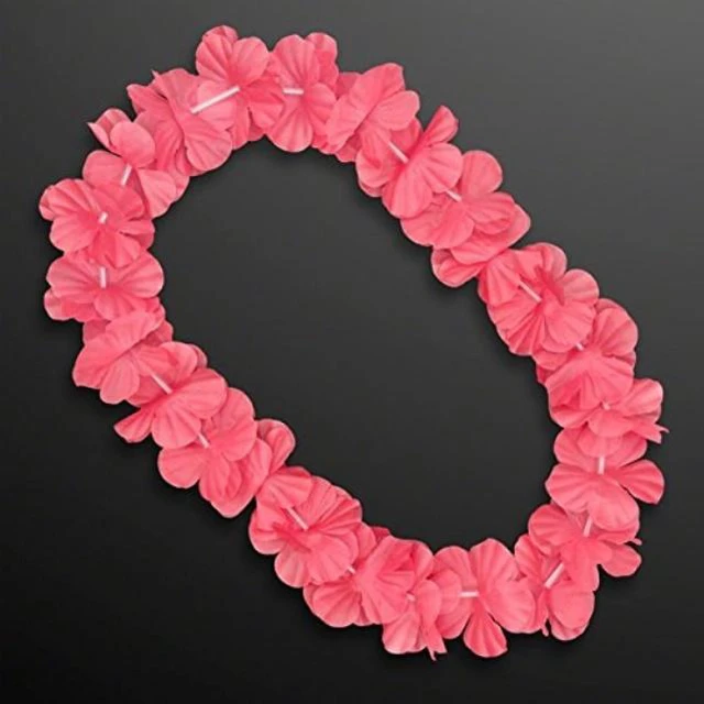 Main image of blinkee hawaiian flower lei necklace pink by