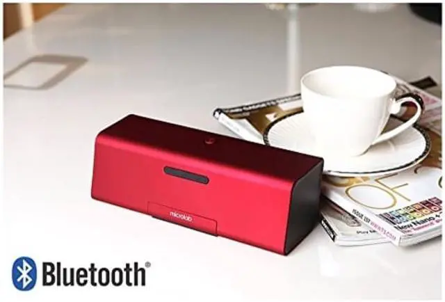 Alt view image 6 of 10 - Microlab MD 212 Portable Bluetooth Speaker Dock with 30-pin Connecter and Mic (Red)