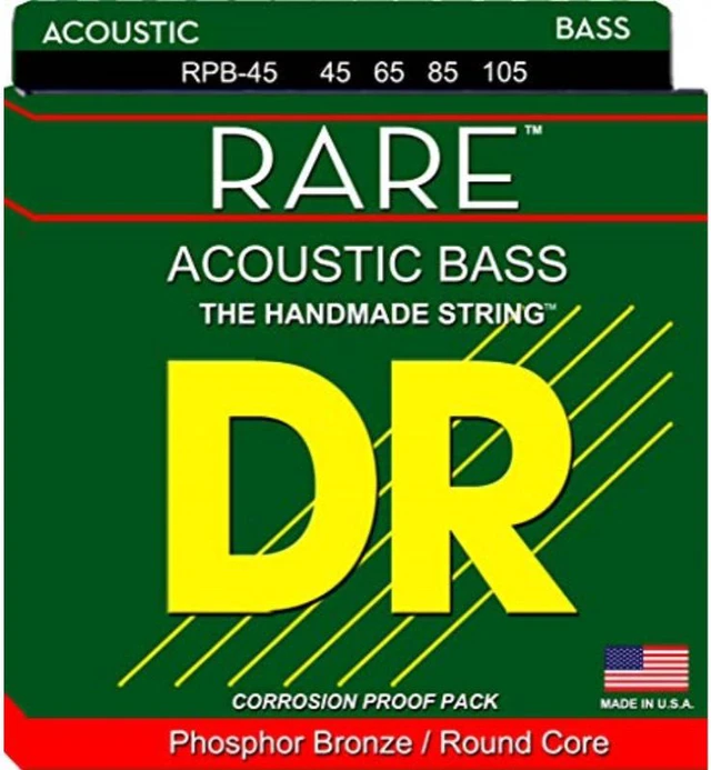 Alt view image 3 of 9 - DR Strings RPB45 Rare Medium Phosphor Bronze Acoustic Bass Strings (45-105)