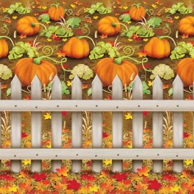 Alt view image 3 of 5 - Pumpkin Patch Backdrop - Multi-colored