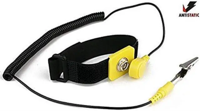 Alt view image 5 of 5 - iMBAPrice Anti-Static Adjustable Grounding Wrist Strap Components Black, Yellow