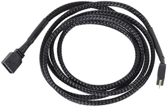 Alt view image 10 of 10 - Phobya RGB 4-Pin Extension Cable, 150cm, Sleeved, Black