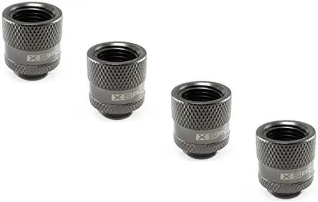 Alt view image 6 of 6 - XSPC G1/4" Male to Female Rotary Fitting, Black Chrome, 4-pack