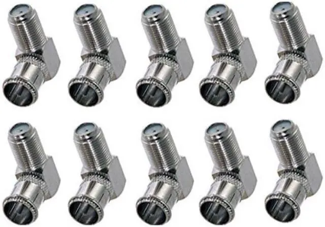 Alt view image 3 of 3 - imbaprice pack of 10 right angle coax fjack to fquick push on plug  male/female  adapter support comcast, time warner, cox communications, charter communications, verizon fios, and at&t