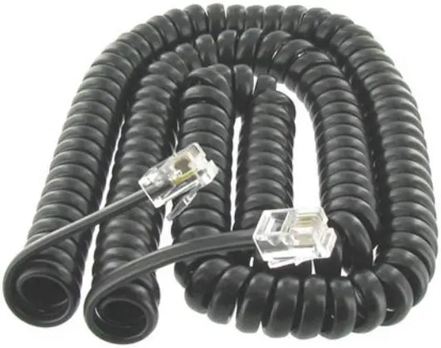Alt view image 4 of 4 - leegoal coiled telephone phone handset cable cord,black