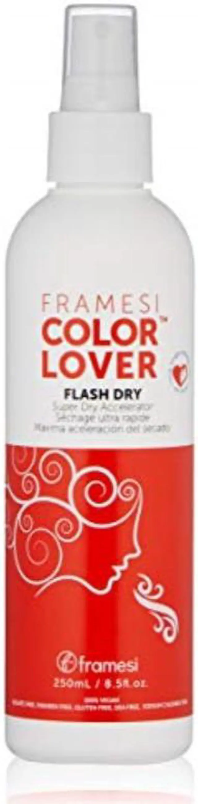 Alt view image 3 of 3 - framesi color lover flash dry spray  8.5 ounce, color safe blow dry spray, super dry accelerator and heat protection spray for hair, vegan, gluten free, cruelty free