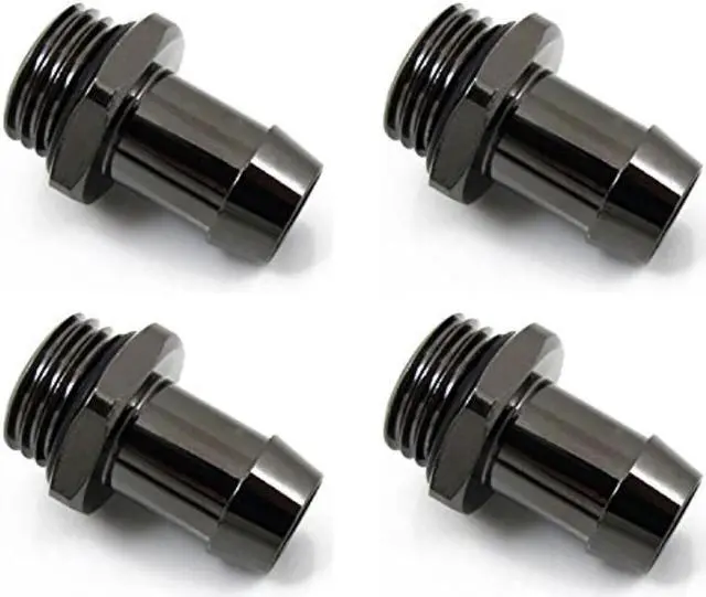 Alt view image 6 of 6 - XSPC G1/4" to 3/8" Barb Fitting for Soft Tubing, Black Chrome, 4-pack