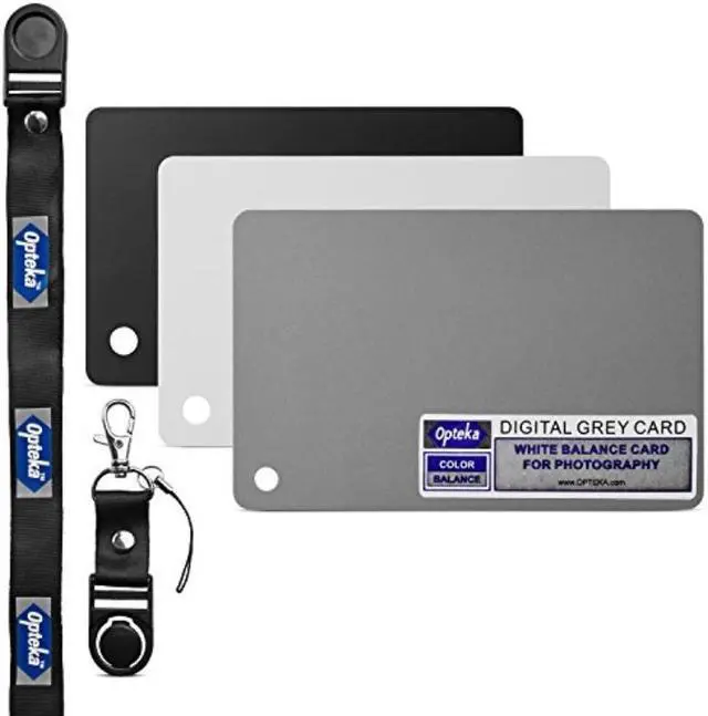 Alt view image 12 of 12 - Opteka Pocket-Sized Reference Color & White Balance Grey Card Set With Quick-Release Neck Strap for Digital Photography