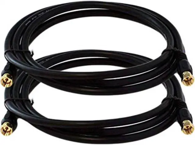 Alt view image 7 of 8 - iMBPrice - (2-Pack) RG6 Coaxial Patch Cable (6 Feet) with F-Type Screw-on Connectors in Black