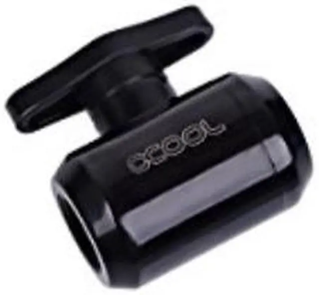 Alt view image 5 of 6 - Alphacool G1/4" Eiszapfen Series 2-way Ball Valve, Deep Black