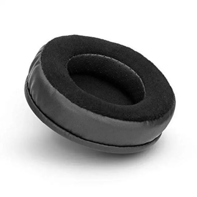 Alt view image 3 of 3 - brainwavz round hybrid memory foam earpad  black pu/velour  suitable for large over the ear headphones
