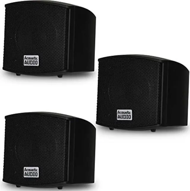 Alt view image 7 of 8 - Acoustic Audio AA321B Mountable Indoor Black Speakers 600 Watts 3 Piece Set AA321B-3S