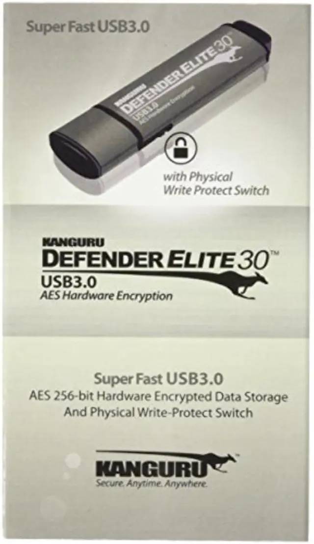 Alt view image 3 of 11 - Kanguru Defender Elite Encrypted Flash Drive