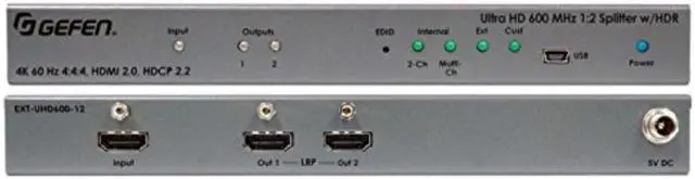 Alt view image 5 of 8 - Gefen Ultra Hd 600 Mhz 1:2 Splitter For Hdmi W/ Hdr