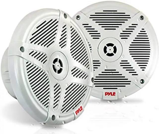 Alt view image 2 of 2 - 6.5 inch bluetooth marine speakers  2way ipx4 waterproof and weather resistant outdoor audio dual stereo sound system with 600 watt power and low profile design  1 pair  pyle plmr652w white