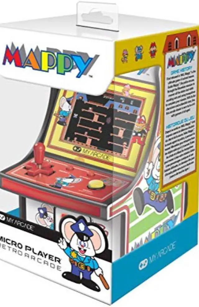 Alt view image 14 of 20 - MY ARCADE Bandai Namco MAPPY 6" Micro Arcade Machine Portable Handheld Video Game