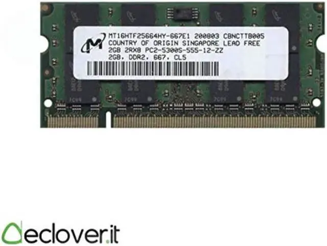 Alt view image 2 of 2 - 4GB 2x2GB 2Rx8 Non-ECC DDR2 PC2-5300S MT16HTF25664HY-667E1 Laptop Memory