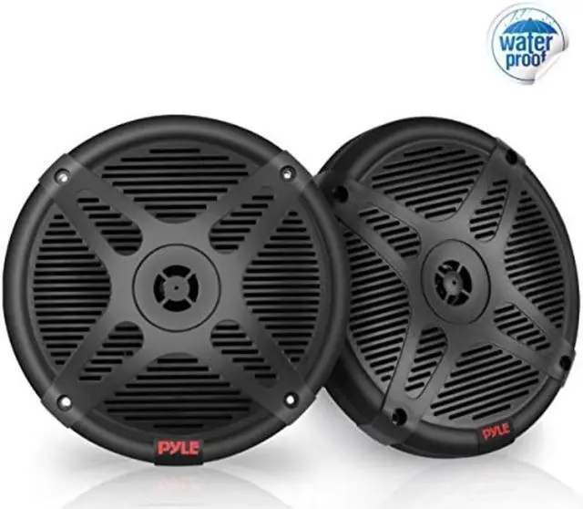 Alt view image 2 of 2 - pyle 6.5 inch bluetooth marine speakers  2way ipx4 waterproof and weather resistant outdoor audio dual stereo sound system with 600 watt power and low profile design  1 pair  pyle plmr652b black