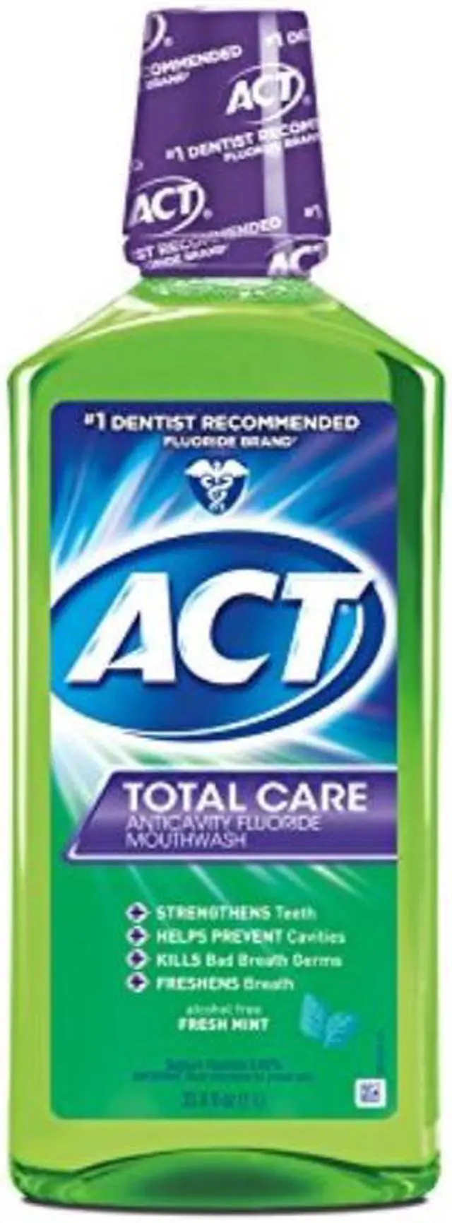 Alt view image 3 of 3 - ACT Total Care Anticavity Fluoride Mouthwash, Fresh Mint, 33.8 oz