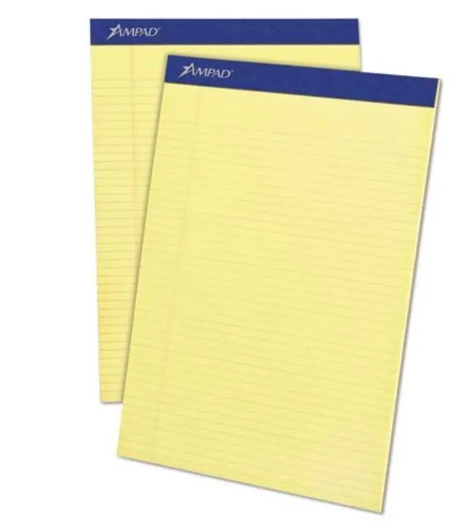 Alt view image 2 of 8 - Ampad 20215 Mead Legal Ruled Pad, 8 1/2 X 11, Canary, 50 Sheets, 4 Pads/Pack