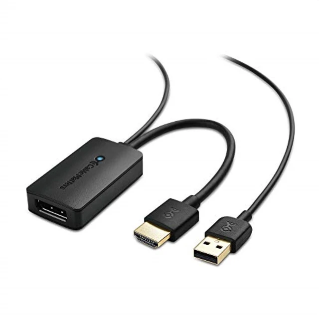 Alt view image 3 of 3 - Cable Matters Gold Plated HDMI to DisplayPort Converter Supporting 4K 30 Hz in Black