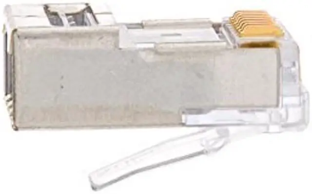 Main image of Platinum Tools EZ RJ45 Shielded Cat5e Crimp Plugs, Slide Through Wires, 100 Pieces