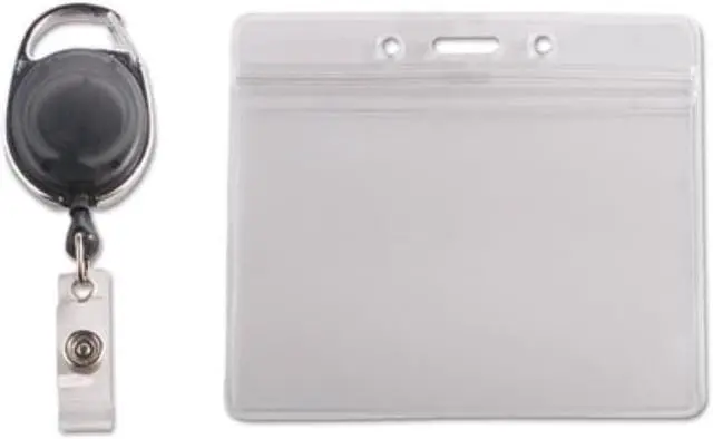 Alt view image 4 of 14 - Advantus Badge Reel Holder Combo Pack - Horizontal - Vinyl - 10 / Pack - Black/Clear  AVT91130