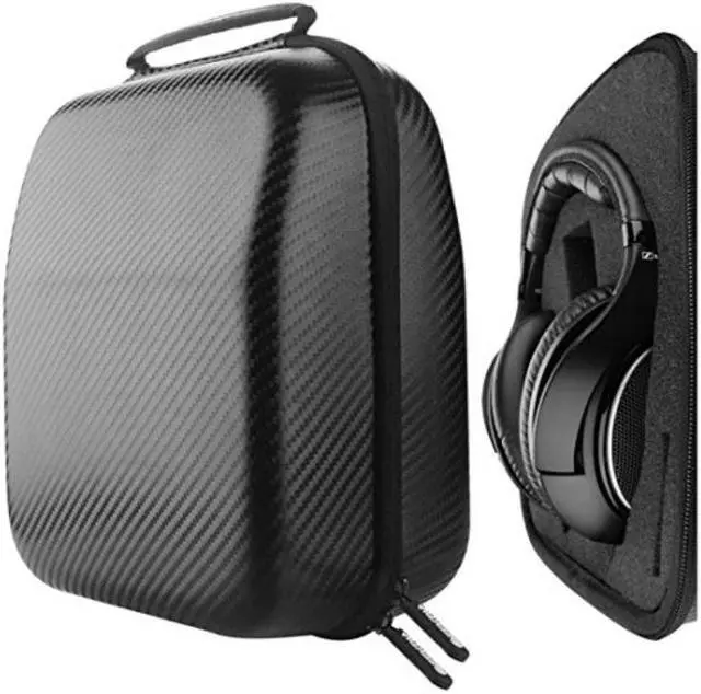 Alt view image 9 of 9 - Geekria Shield Case for Large-Sized Over-Ear Headphones, Replacement Protective Hard Shell Travel Carrying Bag with Cable Storage, Compatible with Sennheiser HD 599, HD 598, AKG K167 (Black)