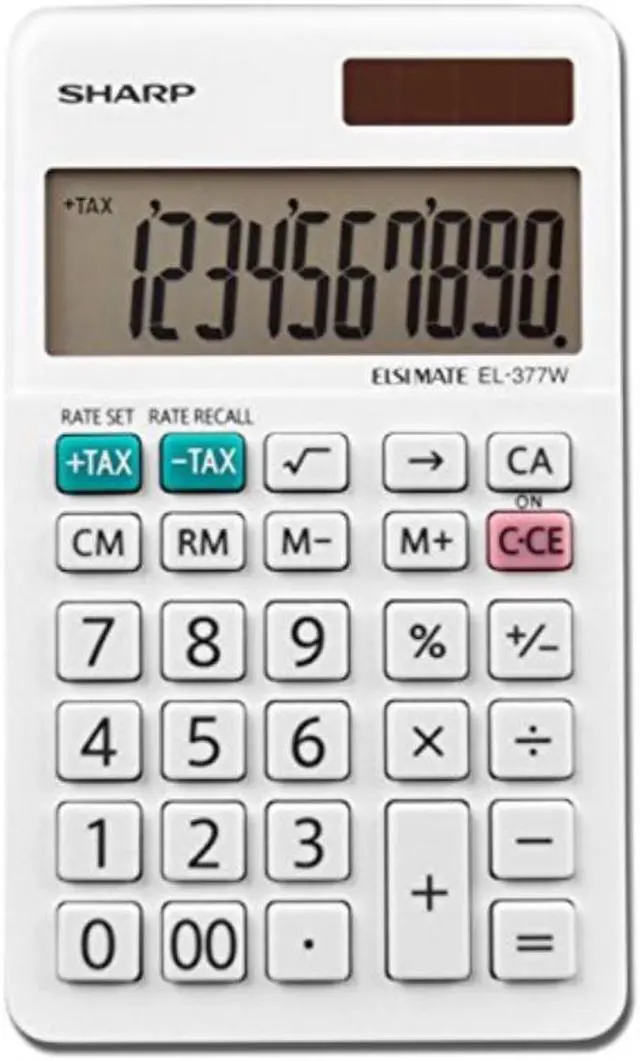 Alt view image 3 of 20 - Sharp EL-377WB Large Pocket Calculator 10-Digit LCD EL377WB