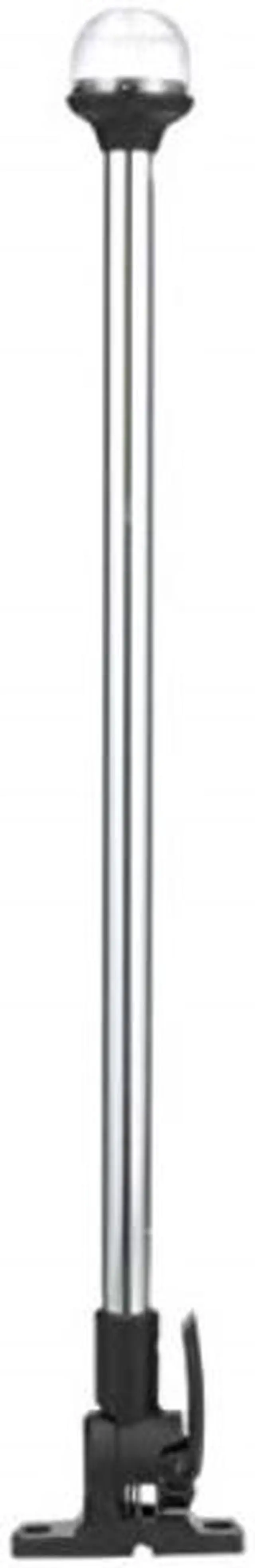 Alt view image 2 of 12 - Attwood Lightarmor Plug-In All-Around Light - 20" Aluminum Pole - Black Horizontal Composite Base W/Adapter