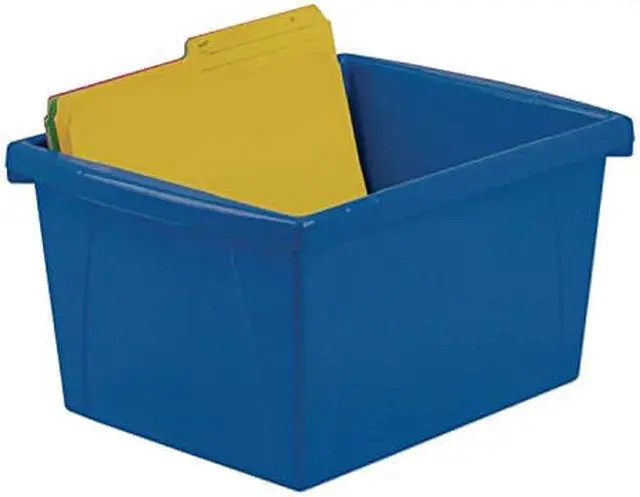 Alt view image 2 of 6 - Storex Storage Bins, 10 x 12 5/8 x 7 3/4, 4 Gallon, Assorted Color, Plastic (61514U06C)