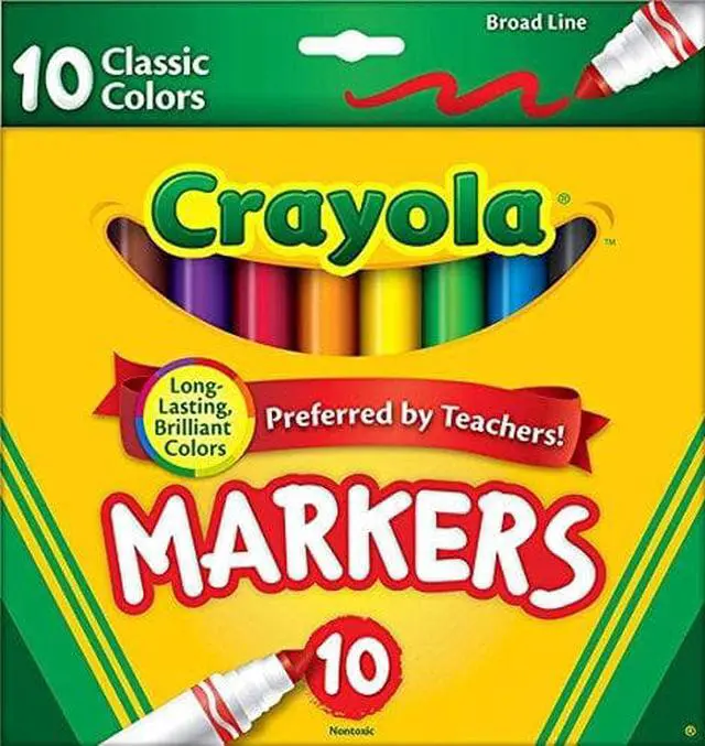 Alt view image 5 of 20 - Crayola Non-Washable Markers Broad Point Classic Colors 10/Set 587722