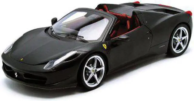 Alt view image 2 of 10 - Ferrari 458 Italia Spider Matt Black Elite Edition 1/18 Diecast Car Model by Hotwheels