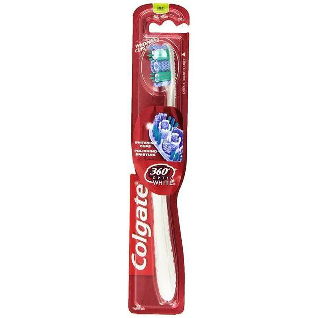 Alt view image 3 of 12 - Colgate 360 Optic White Full Head Toothbrush, Medium (6 Pack)