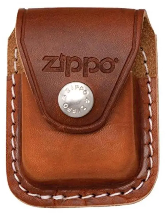 Alt view image 7 of 9 - Zippo ZO17020 Lighter Lighter Pouch Brown Leather Attaches To Belt W/ Clip Light