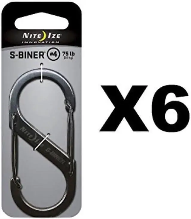 Alt view image 8 of 16 - Nite Ize SB4-03-11 Stainless S-Biner Versatile Carry Biner Size 4 Camping