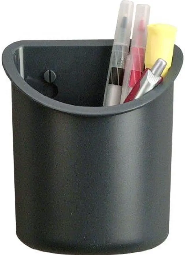 Alt view image 3 of 8 - Officemate Gray Pencil Cup, Plastic, 5" Height, 4-1/4" Width, 2-1/2" Depth 29032