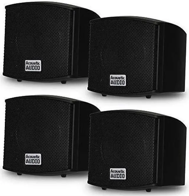 Alt view image 5 of 8 - Acoustic Audio AA321B Mountable Indoor Speakers 800 Watts Black 2 Pair Pack AA321B-2Pr