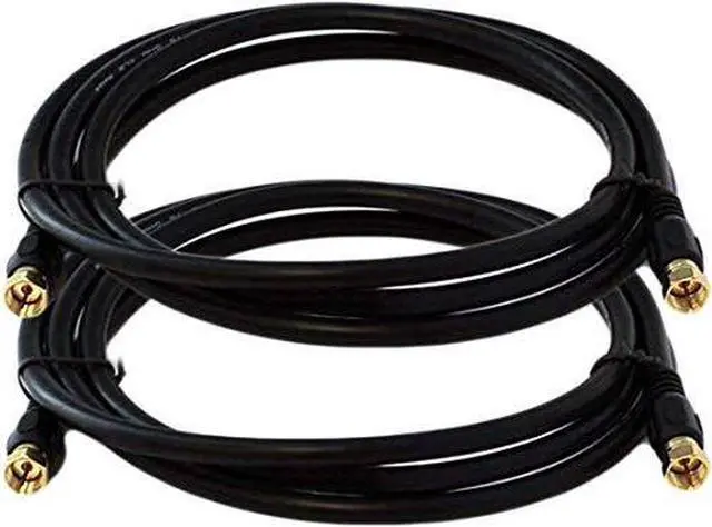 Alt view image 6 of 8 - iMBPrice - (2-Pack) RG6 Coaxial Patch Cable (6 Feet) with F-Type Screw-on Connectors in Black